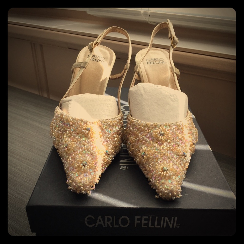 Carlo Fellini Slingback Evening Heels